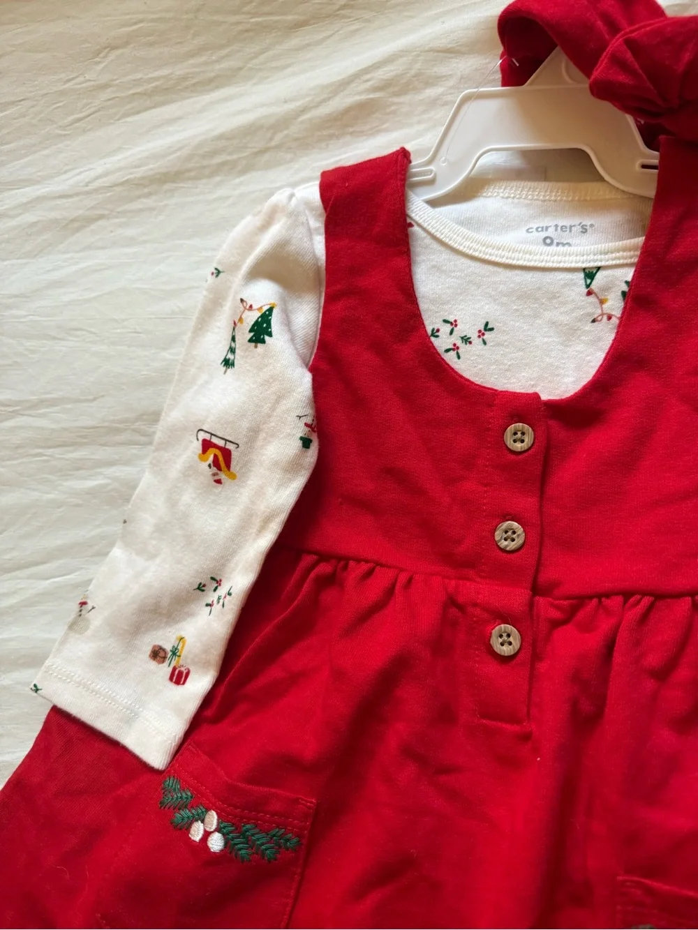 Carter's Girls Red Holiday Dress & Headband NWT Size 9m